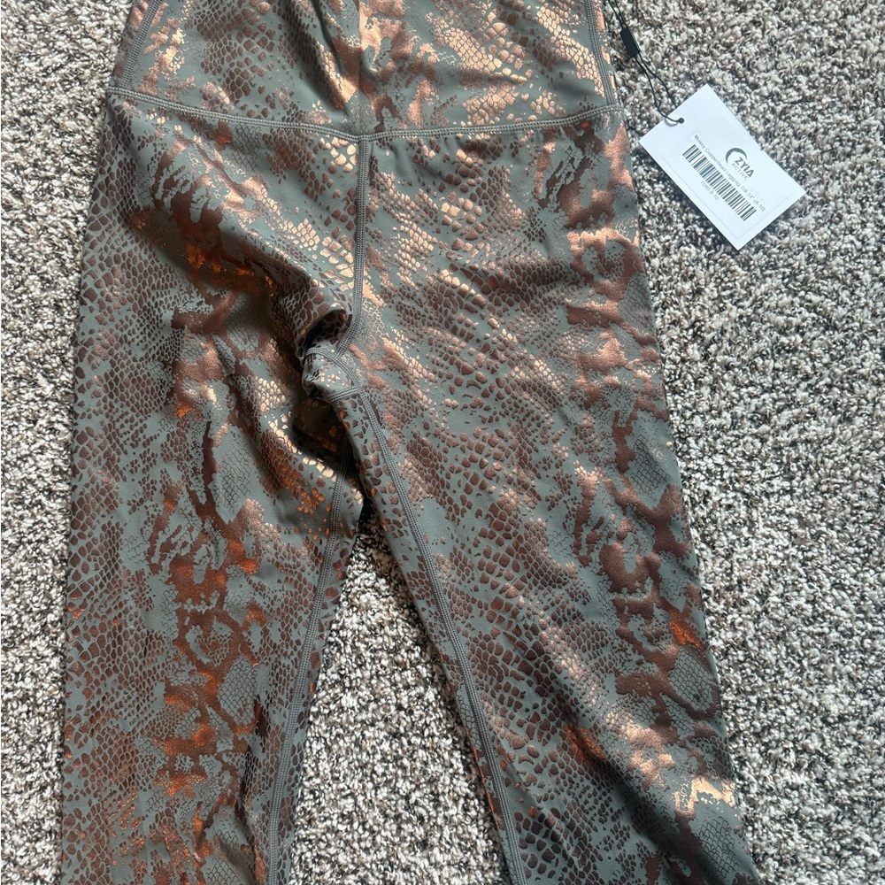ZYIA Copper and Green Patterned Leggings
